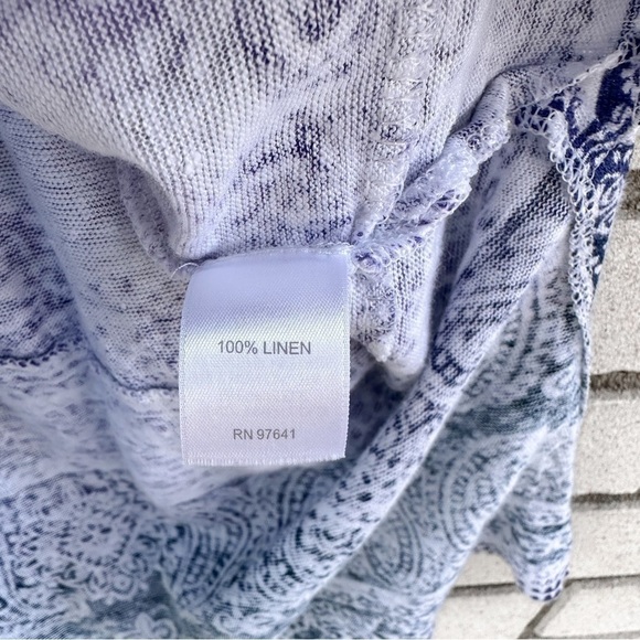 J.Jill Love Linen Ombré Paisley Split Side Tunic Shirt - Picture 6 of 9